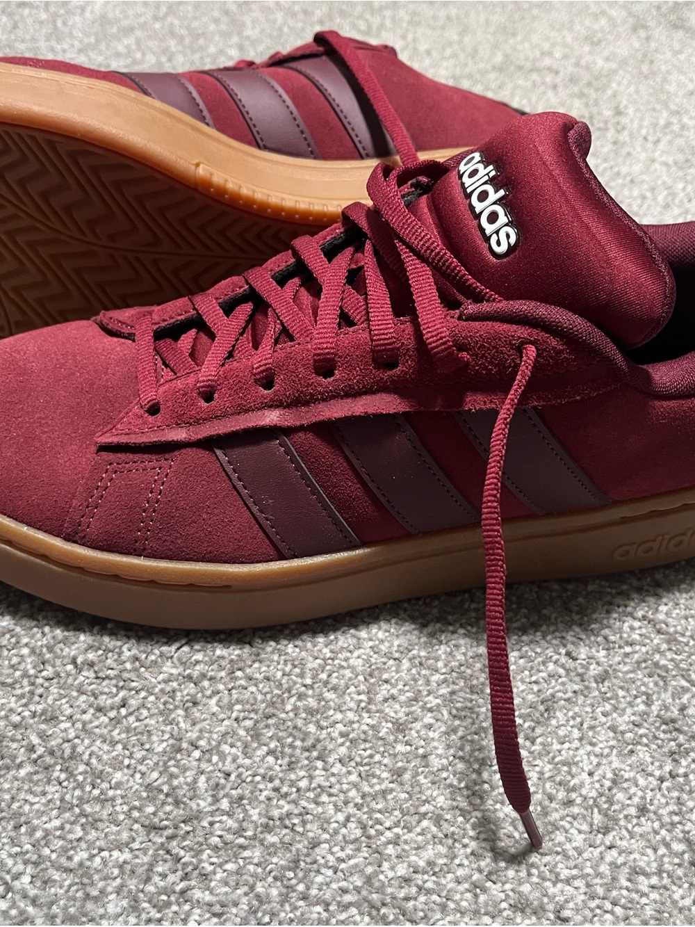 adidas Men’s Suede Sneakers - Burgundy with Gum Sole